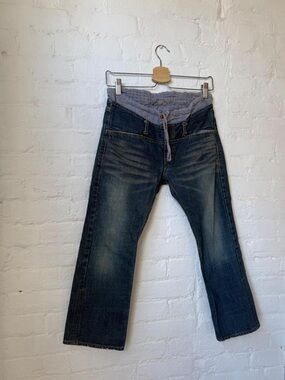 Japanese brand double waisted boxer jeans